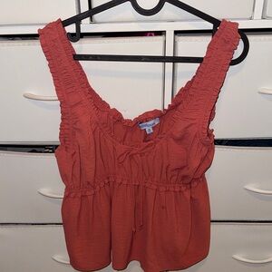 Velvet Rust Sleeveless Blouse